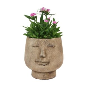 Pot en céramique visage souriant