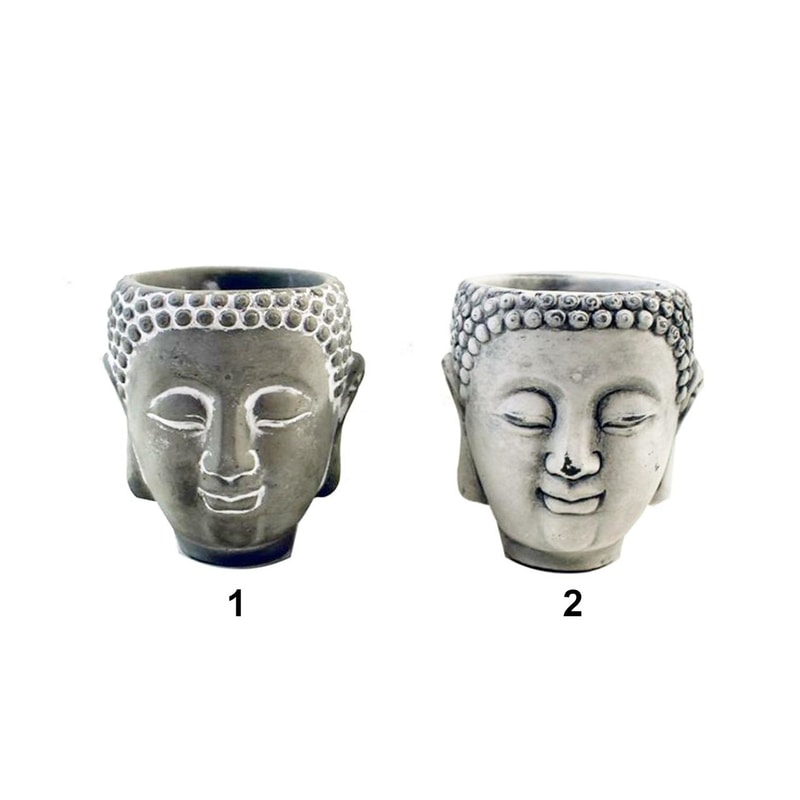 Pot en ciment visage Bouddha
