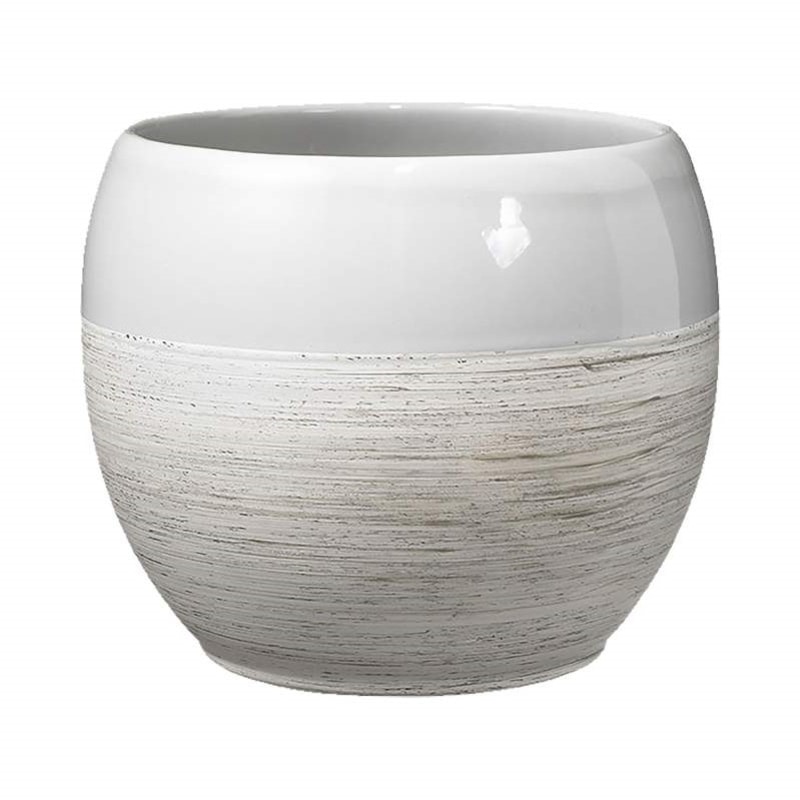 Pot Alberta Fashion gris et effet bois