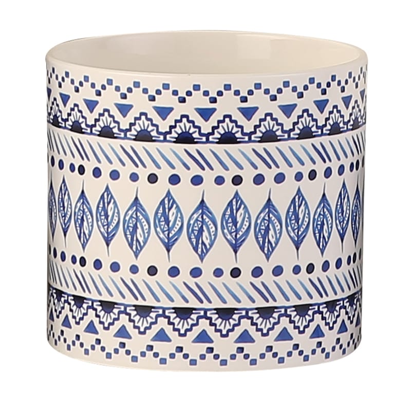 Pot en céramique avec motifs bleus