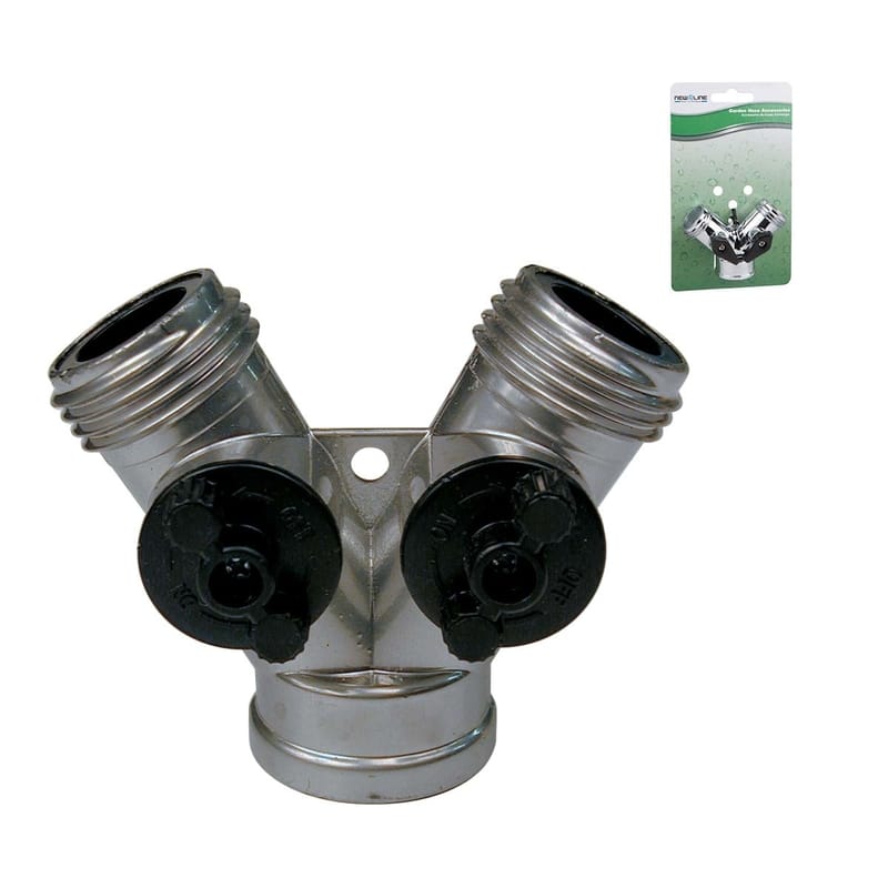 Raccord double pour tuyau d'arrosage